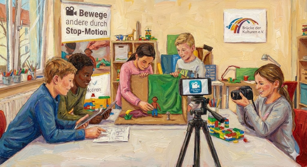 Kinder erstellen einen Stop-Motion-Film