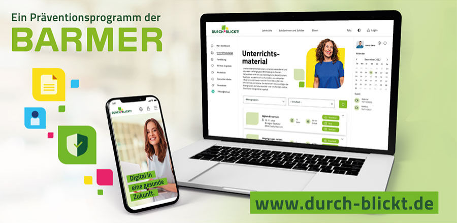 Präventionsprogramm Durch-Blickt der BARMER und u.a. des Ernst-Klett-Verlags