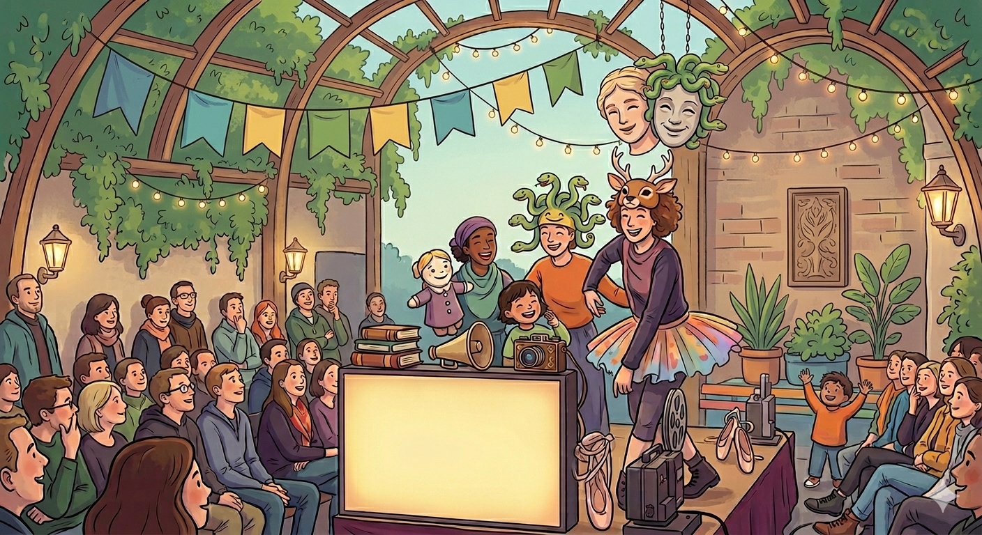 Иллюстрация к театральному фестивалю MANöVER в Лейпциге: перформанс, балет и современное искусство