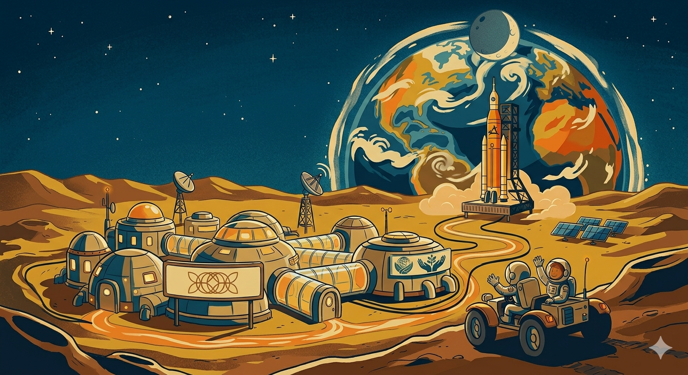 Запуск миссии Артемида на Луну — ракета SLS на старте среди огня