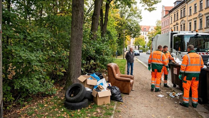 Незаконне скидання сміття в Лейпцигу